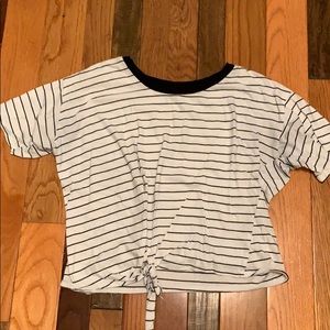 Black and white stripped crop top